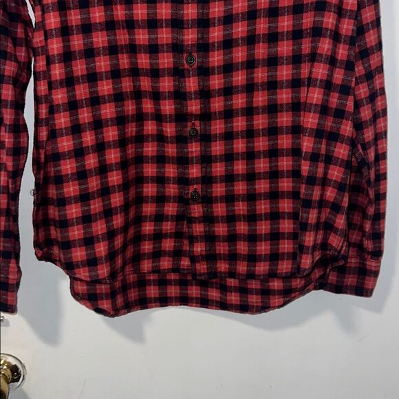 AEROPOSTALE Red and Black Micro Buffalo Check Flannel Shirt-L NWT! - Picture 4 of 9